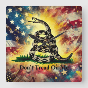 Horloge Carrée Style vintage Jardin Drapeau