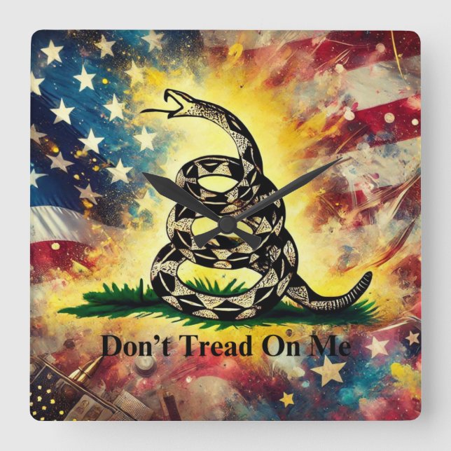 Horloge Carrée Style vintage Jardin Drapeau (Recto)