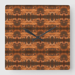 Horloge Carrée Styles Classiques Bois Veiné