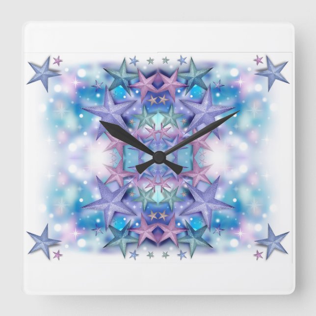 Horloge Carrée Styles classiques Stars (Recto)