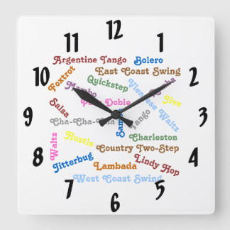 Horloge Carrée Styles de danse de salle de bal