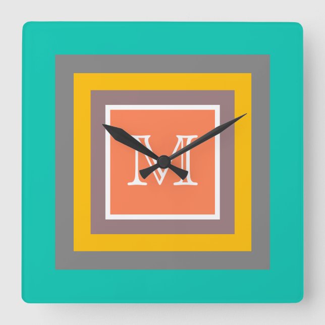Horloge Carrée Stylish Color Square (Recto)
