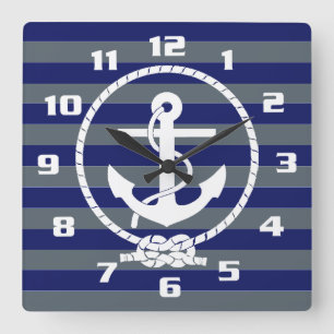 Horloge Carrée Stylish Nautical