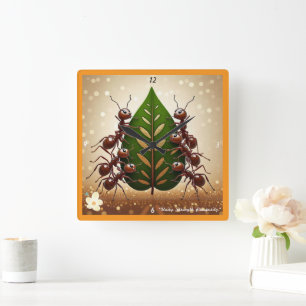 Horloge Carrée "Succès collaboratif"