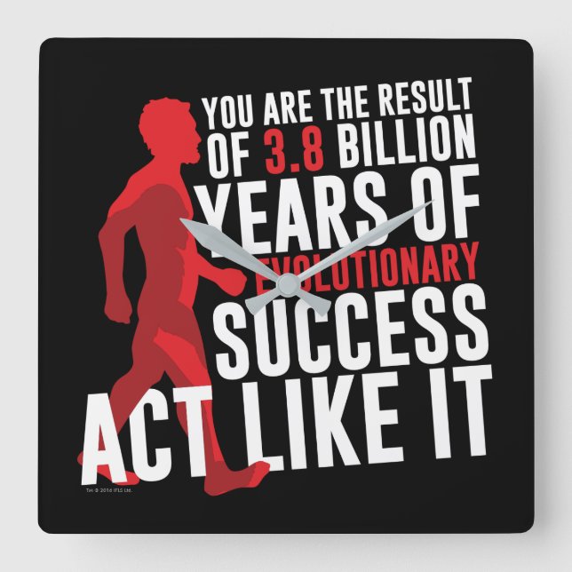 Horloge Carrée Succès évolutionnaire (Recto)