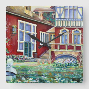 Horloge Carrée Suède, Paysage Traditionnel