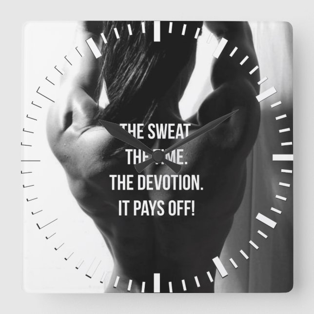 Horloge Carrée Sueur, temps, dévotion entraînement féminin Motiva (Recto)