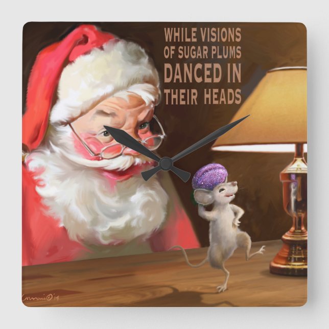 Horloge Carrée Sugar Plums (Recto)