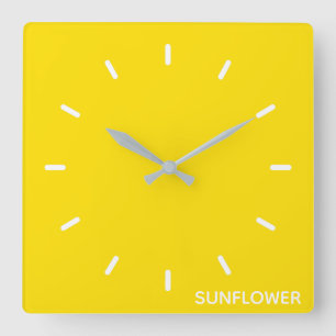 Horloge Carrée Sunflower jaune Nom de la couleur
