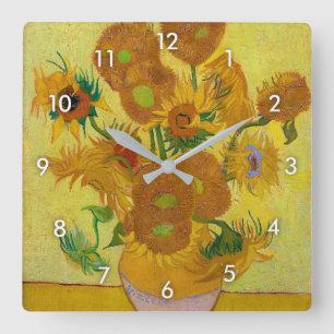 Horloge Carrée Sunflowers, Vincent van Gogh