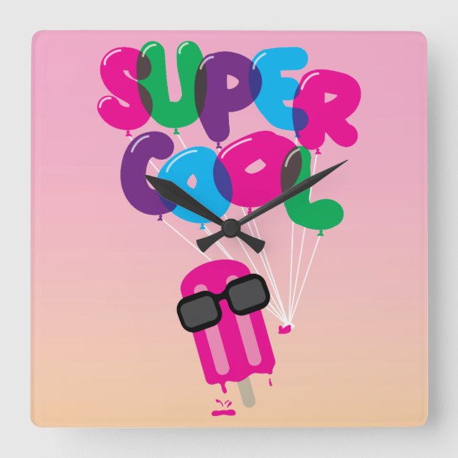 Horloge Carrée Super Cool (Recto)