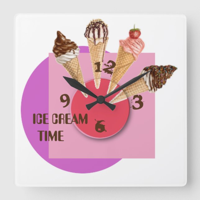 Horloge Carrée Super Glace temps (Recto)