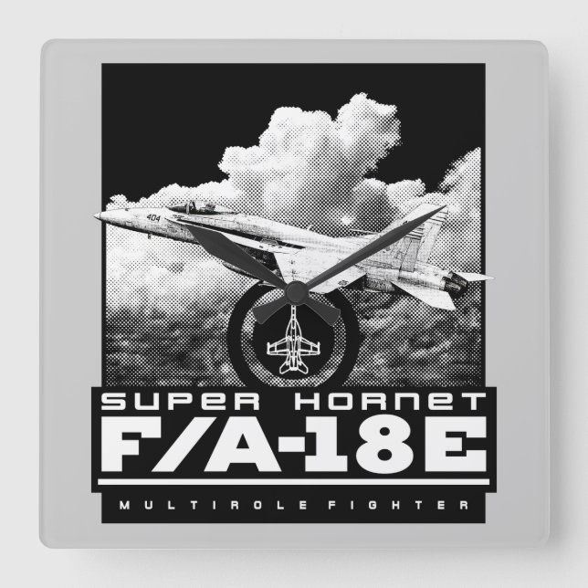 Horloge Carrée Super Hornet F/A-18E (Recto)
