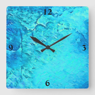 Horloge Carrée Superbe aquarelle Tropical Ocean Thème