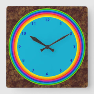 Horloge Carrée Supercolorful rainbow spectrum