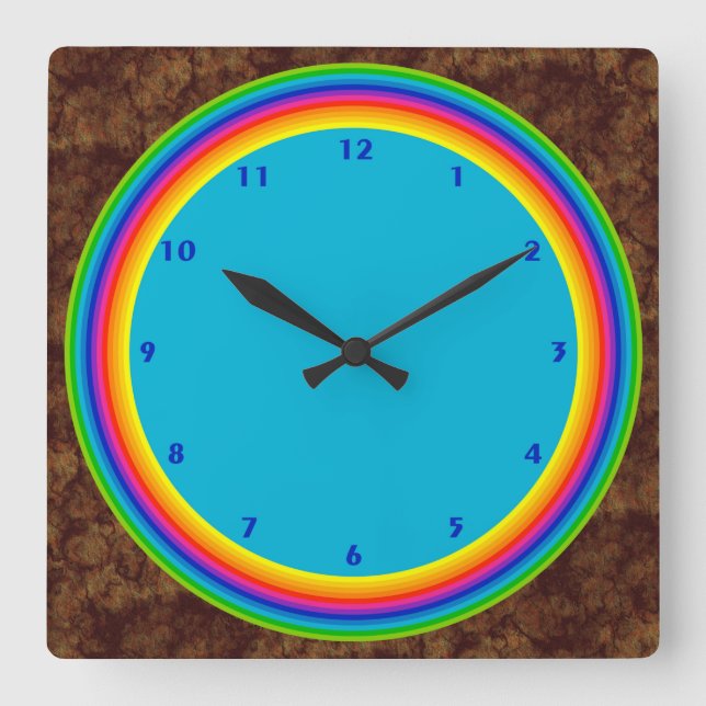 Horloge Carrée Supercolorful rainbow spectrum (Recto)