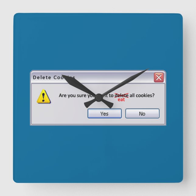 Horloge Carrée Supprimer les cookies (Recto)