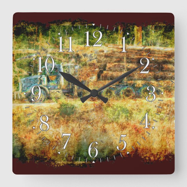 Horloge Carrée Sur l'horloge murale de notation de camion de la (Recto)