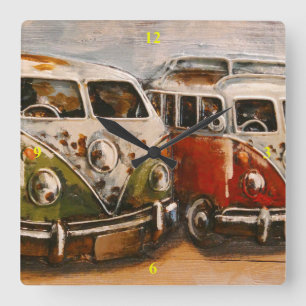 Horloge Carrée Surf dude Campervans.