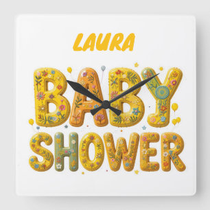 Horloge Carrée Surprise pour la baby shower
