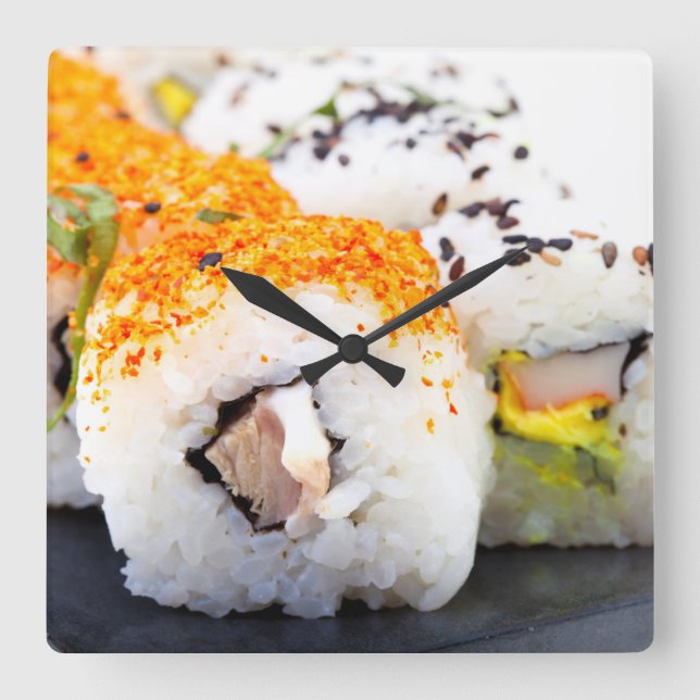 Horloge Carrée Sushi (Recto)