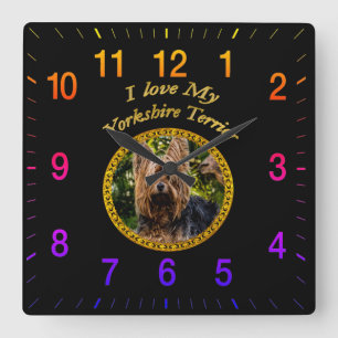 Horloge Carrée Sweet Yorkshire terrier small dog
