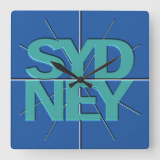 Horloge Carrée Sydney Finance Timezone Wall Clock