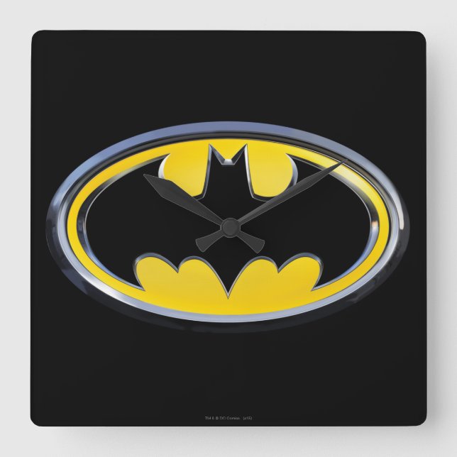 Horloge Carrée Symbole Batman | Logo classique (Recto)