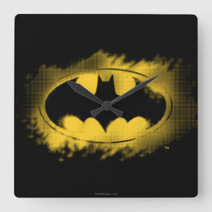 Horloge Carrée Symbole Batman   Logo noir et jaune