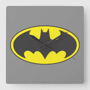 Horloge Carrée Symbole Batman   Logo Oval de chauve-souris
