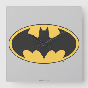Horloge Carrée Symbole Batman   Logo ovale