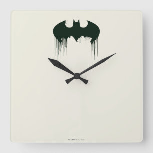 Horloge Carrée Symbole Batman   Logo Spraypaint