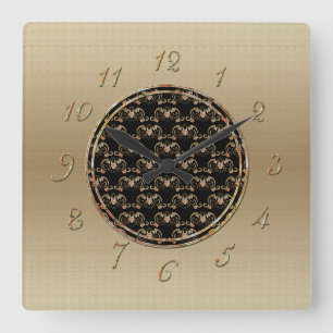 Horloge Carrée Symbole chinois de la chauve-souris
