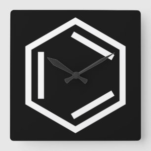 HORLOGE CARRÉE SYMBOLE D'ANNEAU BENZENE
