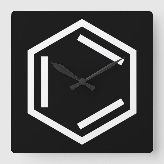 HORLOGE CARRÉE SYMBOLE D'ANNEAU BENZENE (Recto)