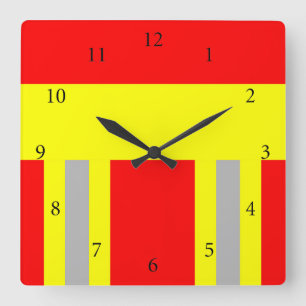 Horloge Carrée SYMBOLE Feuerwehr Rot Uniforme Quadratische Wanduh