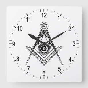 Horloge Carrée Symbole franc-maçonnerie