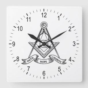 Horloge Carrée Symbole franc-maçonnerie