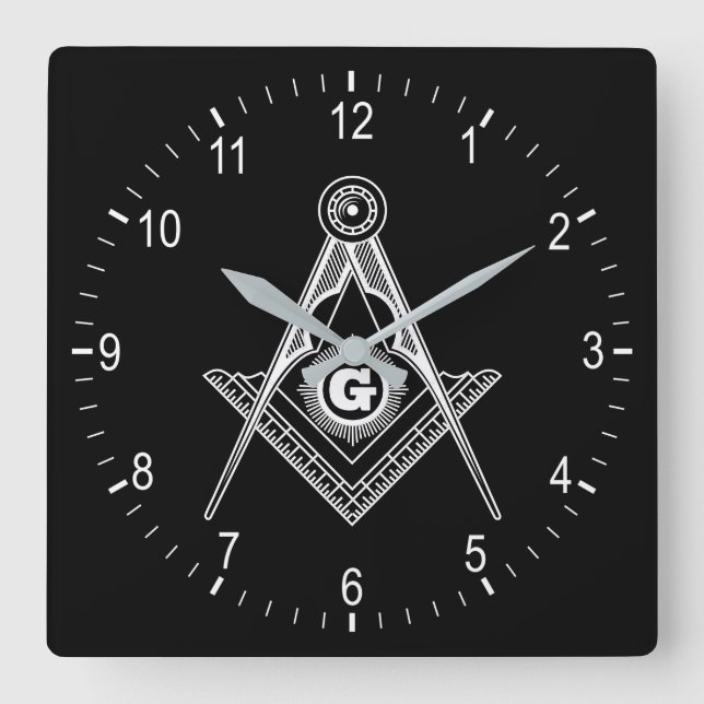 Horloge Carrée Symbole franc-maçonnerie (Recto)
