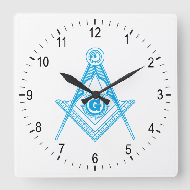 Horloge Carrée Symbole franc-maçonnerie (Recto)