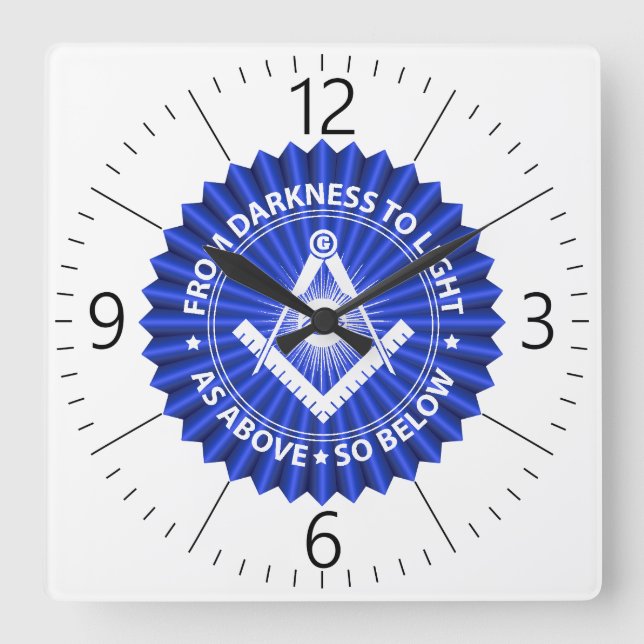 Horloge Carrée Symbole franc-maçonnerie (Recto)