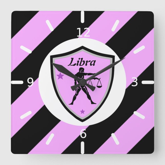 Horloge Carrée Symbole Libra         (Recto)