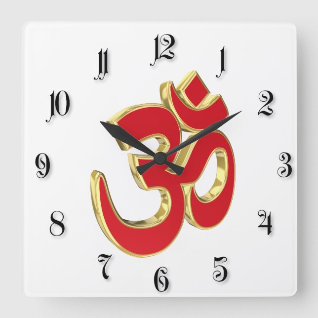 Horloge Carrée symbole Om (Recto)