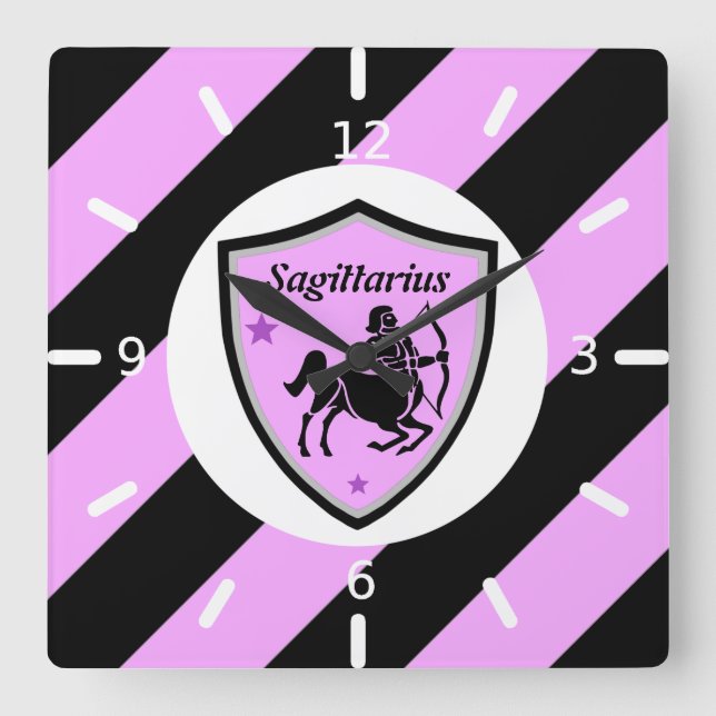 Horloge Carrée Symbole sagittaire (Recto)