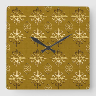 Horloge Carrée Symboles ethniques d'Adinkra d'Africain