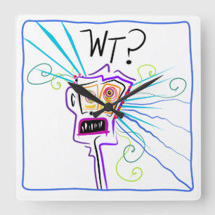 Horloge Carrée T.N.-O. ? QUEL ? ? EMOJI Meemogie