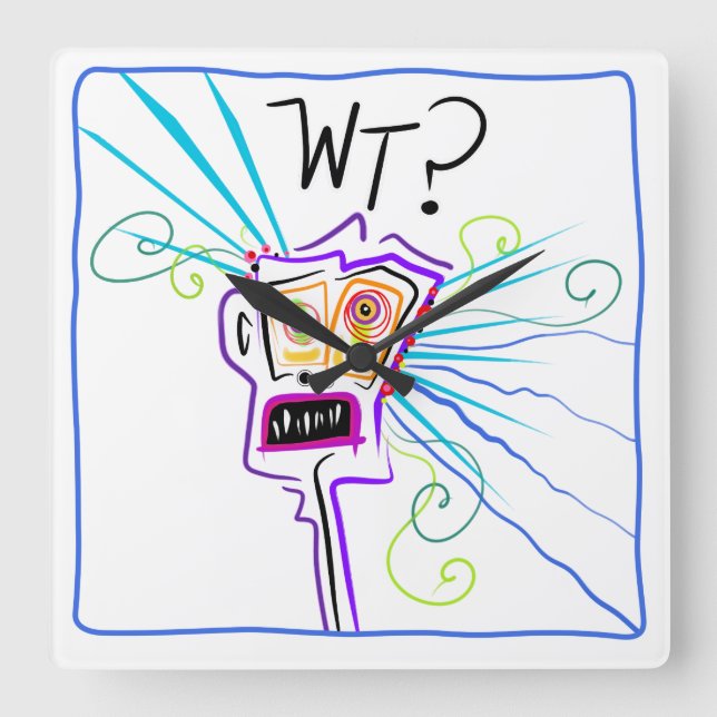 Horloge Carrée T.N.-O. ? QUEL ? ? EMOJI Meemogie (Recto)