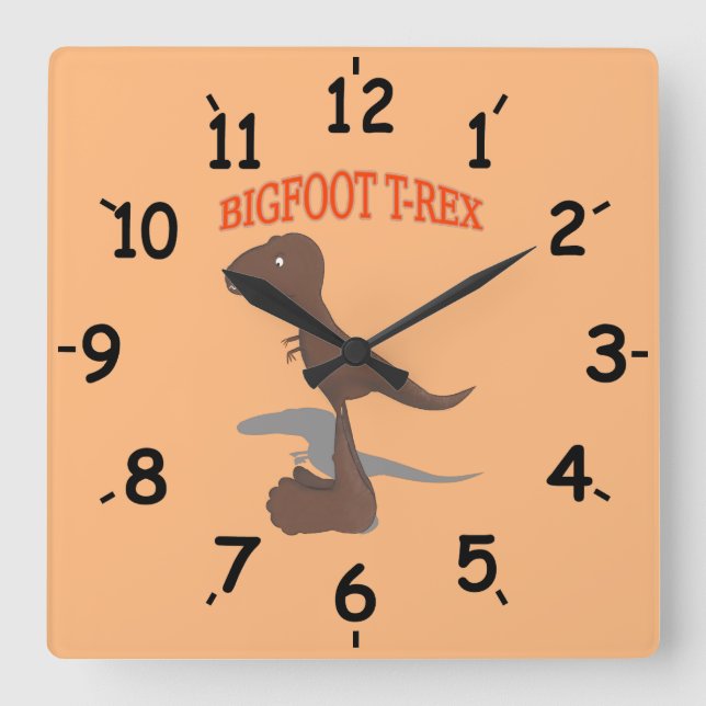 Horloge Carrée T-Rex Bigfoot (Recto)