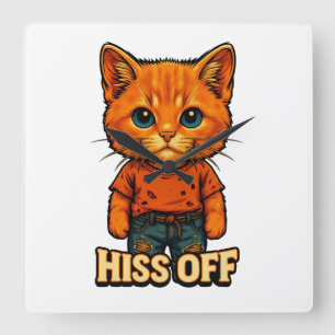 Horloge Carrée T-shirt drôle de citation de chat cool