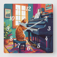 Tabby Cat Jouer au piano